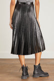 Proenza Schouler White Label Skirts Lacquered Canvas Pleated Midi Skirt in Black