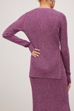 Proenza Schouler White Label Sweaters Lurex Crewneck Sweater in Magenta/Silver