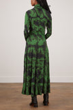 Proenza Schouler White Label Dresses Marble Jersey Turtleneck Dress in Kelly Green/Black