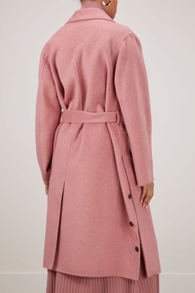 Proenza Schouler White Label Coats Melton Belted Coat in Dusty Pink Melange