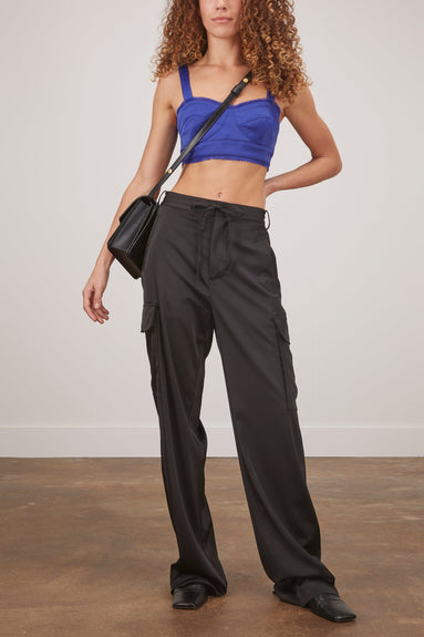 Proenza Schouler White Label Tops Stretch Satin Bralette in Ultramarine