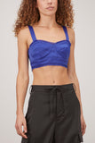 Proenza Schouler White Label Tops Stretch Satin Bralette in Ultramarine