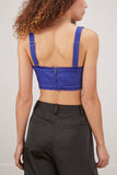 Proenza Schouler White Label Tops Stretch Satin Bralette in Ultramarine