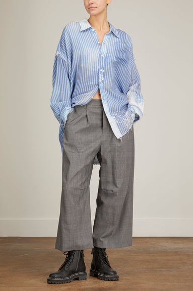 R13 Pants Articulated Knee Trouser in Dark Grey Glen Plaid