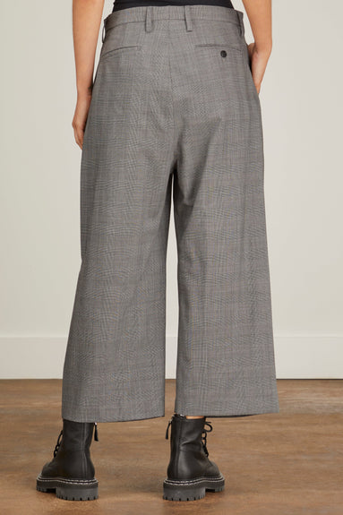R13 Pants Articulated Knee Trouser in Dark Grey Glen Plaid