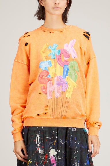 R13 Sweaters Oversized Crewneck Sweater in Orange R13 Oversized Crewneck Sweater in Orange