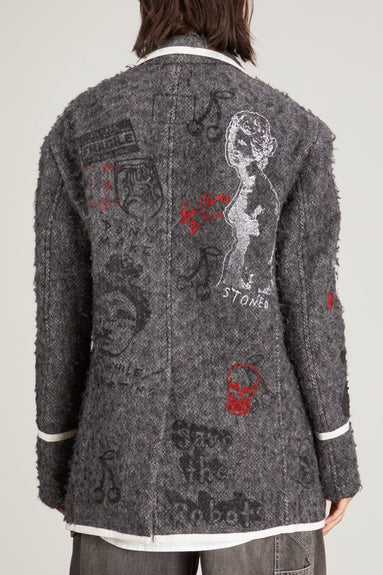 R13 Jackets Oversized Punk Rowing Blazer in Grey R13 Oversized Punk Rowing Blazer in Grey