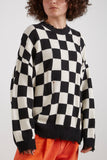 R13 Sweaters Oversized Sweater in B&W Checker