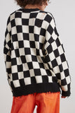 R13 Sweaters Oversized Sweater in B&W Checker
