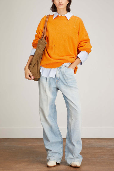 R13 Sweaters Shaggy Oversized Sweater in Orange R13 Shaggy Oversized Sweater in Orange