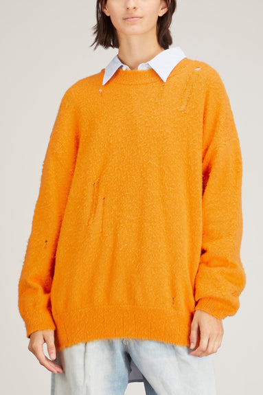R13 Sweaters Shaggy Oversized Sweater in Orange R13 Shaggy Oversized Sweater in Orange