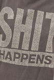 R13 Tops Shit Happens Boy Tee in Faded Black