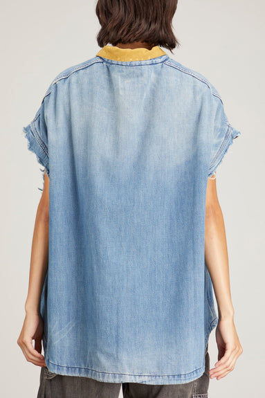 R13 Jackets Sleeveless Chore Jacket in Jackson Blue R13 Sleeveless Chore Jacket in Jackson Blue