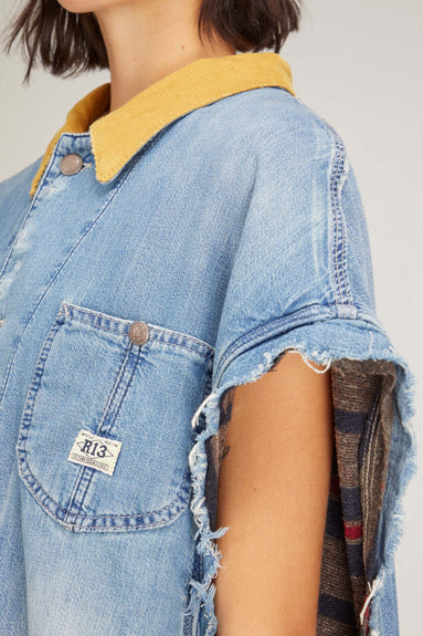 R13 Jackets Sleeveless Chore Jacket in Jackson Blue R13 Sleeveless Chore Jacket in Jackson Blue