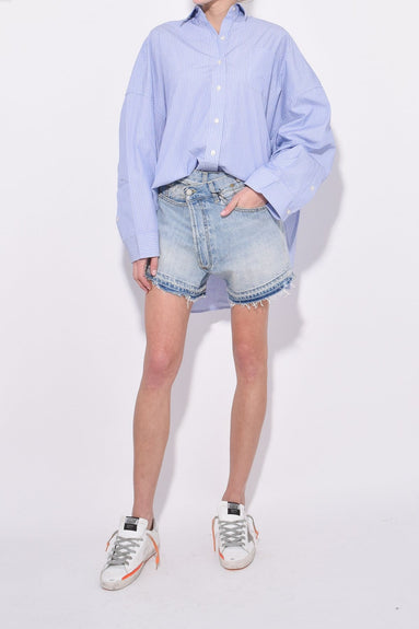 R13 Clothing Cross Over Short in Tilly With Let Down Hem