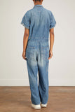 R13 Jumpsuits Debbie Short Sleeve Coverall in Windsor Blue