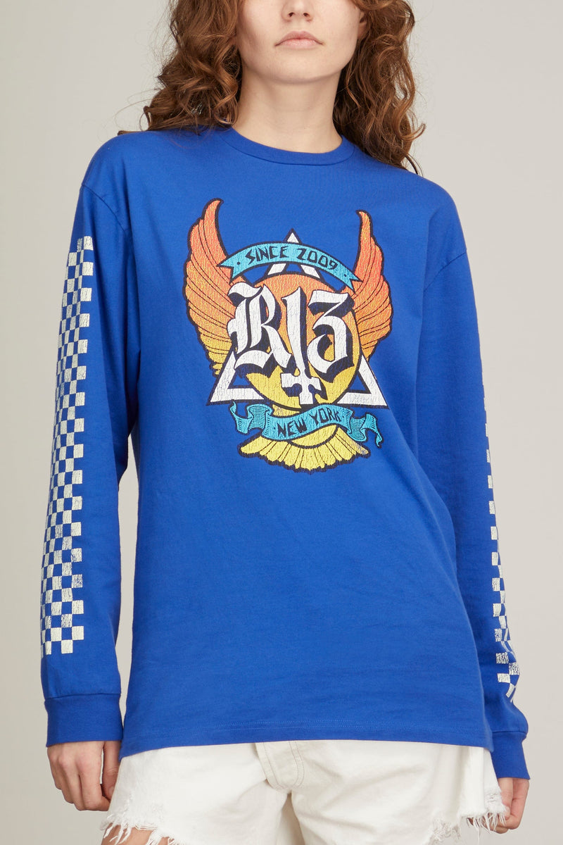 Forud type bue Modtager R13 Skate Longsleeve Tee in Blue – Hampden Clothing