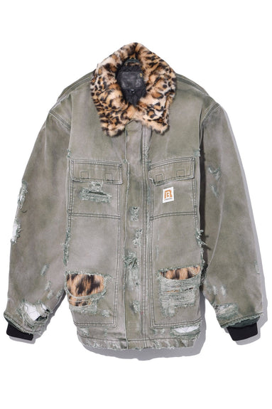 R13 Clothing Vintage Arctic Quilt Lined Jacket in Mossy Oak