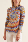 Raquel Allegra Tops Sueded Baby Jersey Turtleneck in Rainbow Tie Dye Raquel Allegra Sueded Baby Jersey Turtleneck in Rainbow Tie Dye