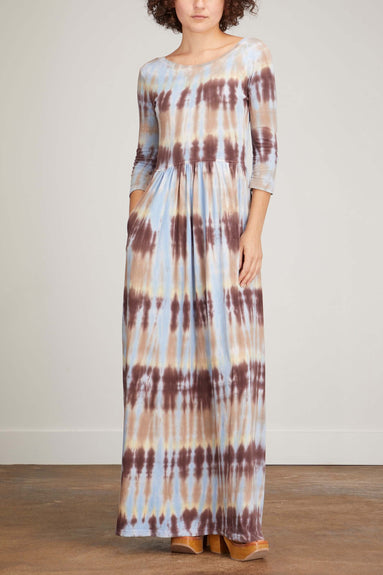 Raquel Allegra Dresses Ballerina Maxi Dress in Grey Hills Forms Tie Dye