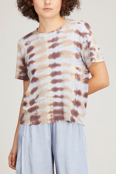 Raquel Allegra Tops Boy Tee in Grey Hills Forms Tie Dye