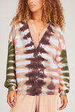 Raquel Allegra Sweaters Cardigan in Vertical Landscape Tie Dye