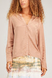 Raquel Allegra Tops Daybreak Blouse in Adobe