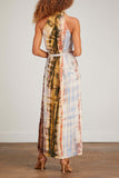 Raquel Allegra Dresses Halter Dress in Red Yellow Cliffs Tie Dye Raquel Allegra Halter Dress in Red Yellow Cliffs Tie Dye