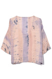 Raquel Allegra Clothing Pop Over Top in Peach Clouds Tie Dye
