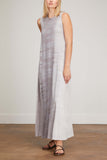 Raquel Allegra Dresses Sleeveless Drama Maxi Dress in Silver Tiger Tie Dye
