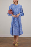 Rodebjer Dresses Alice Paisely Dress in Hydra Blue