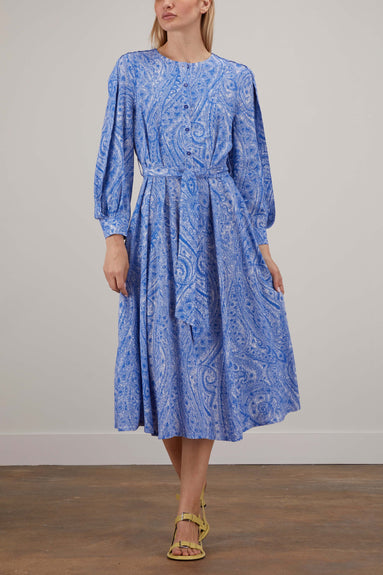 Rodebjer Dresses Alice Paisely Dress in Hydra Blue