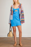Rose Carmine Tops Bolero in Crochet Ruban Pink Teal Multi