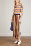 Rosetta Getty Tops Cropped Sleeve T-Shirt in Stripe Multi Rosetta Getty Cropped Sleeve T-Shirt in Stripe Multi