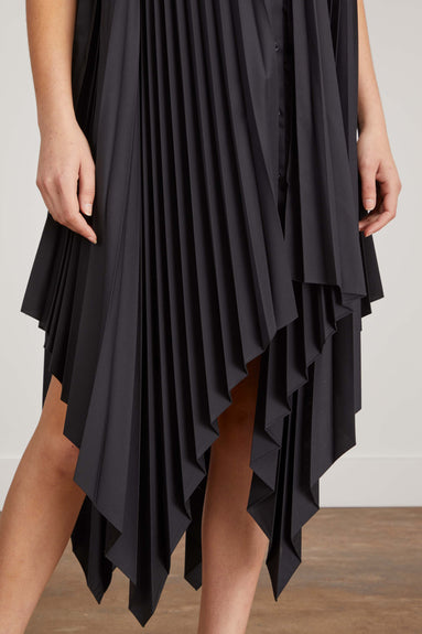 Rosetta Getty Dresses Pleated Shirt Dress in Black