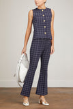 Rosetta Getty Tops Sleeveless Button Front Top in Navy/White