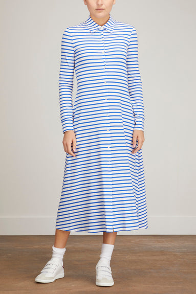 Rosetta Getty Dresses Slim Shirtdress in Blue/White Stripe