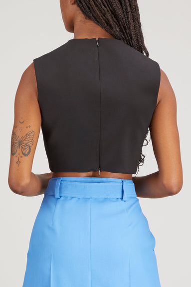 Rosetta Getty Tops Cross Bra Front Top in Black