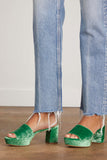 Rupert Sanderson Sandals Tritaz Velvet Sandal in Green Ray