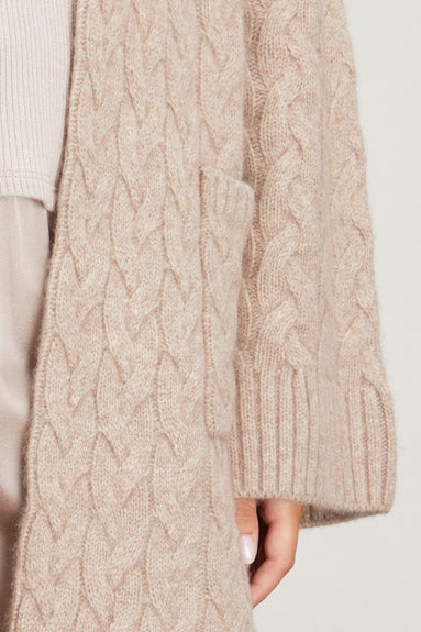 Sablyn Sweaters Kari Braided Detail Cardigan in Flax