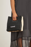 Sacai Top Handle Bags Abaka Small Shopper Bag in Black/Natural Sacai Abaka Small Shopper Bag in Black/Natural