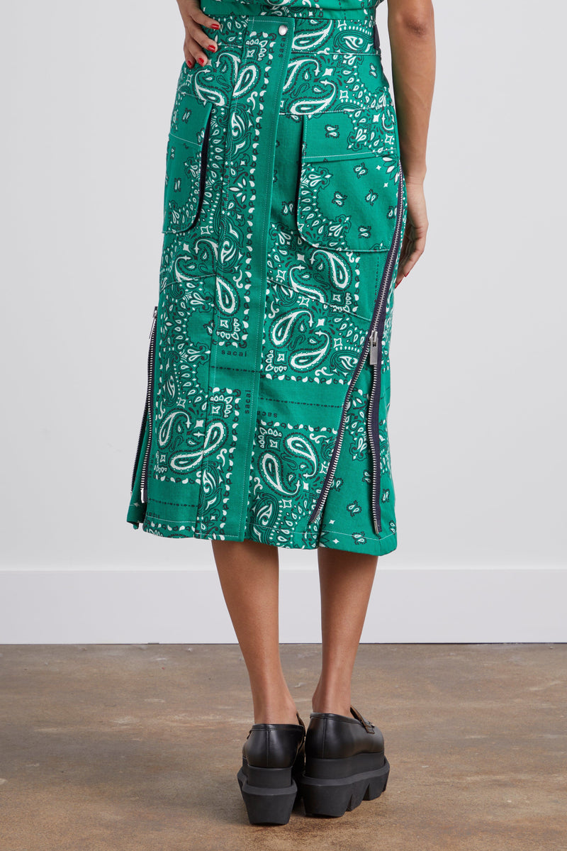 Sacai Bandana Print Skirt in Green – Hampden Clothing