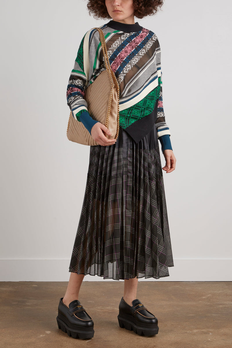 Sacai Glencheck Mix Skirt in Black – Hampden Clothing