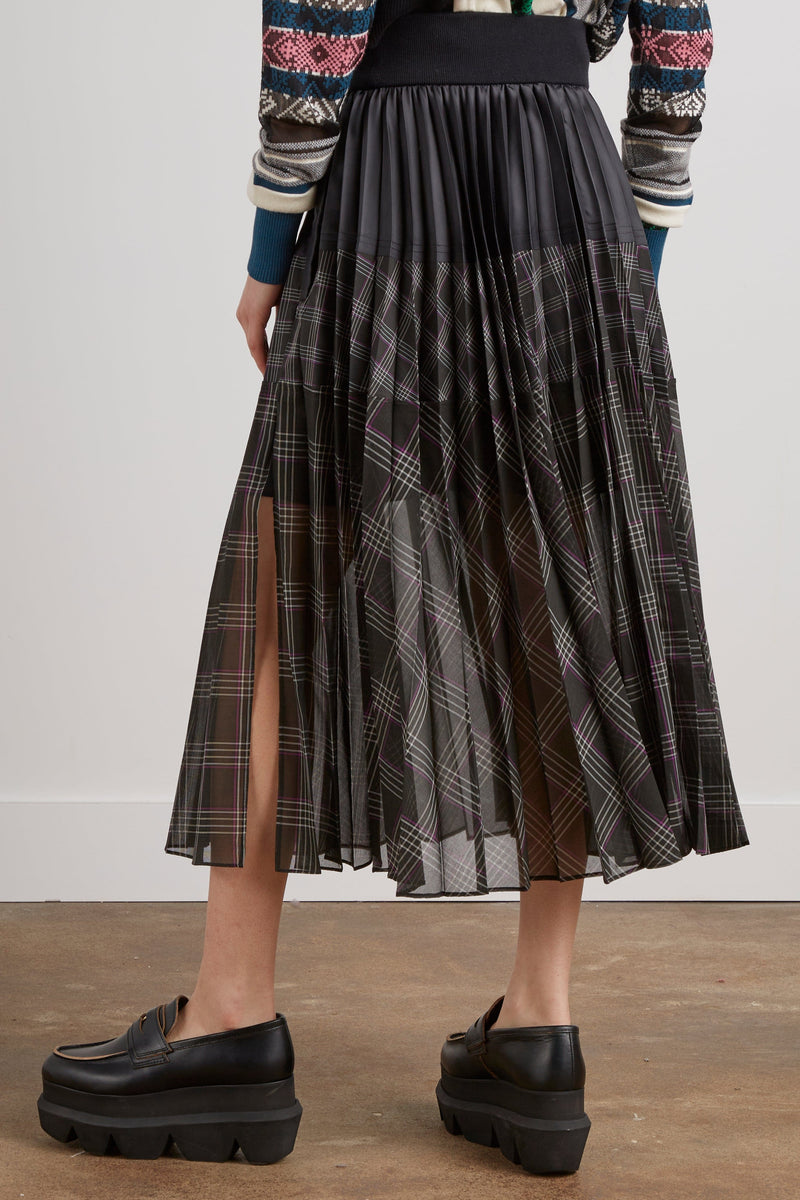 Sacai Glencheck Mix Skirt in Black – Hampden Clothing