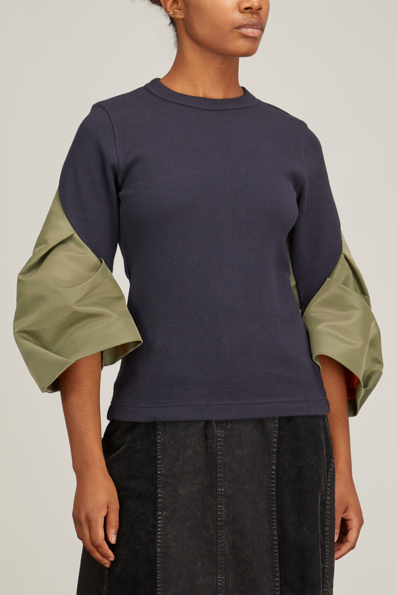 【大人気好評】sacai Nylon Twill Cotton Mix Tシャツ トップス