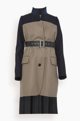 Sacai Chalk Stripe Jacket in Navy/Beige – Hampden Clothing