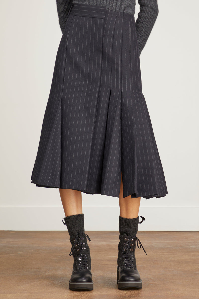 Sacai Chalk Stripe Skirt in Navy – Hampden Clothing