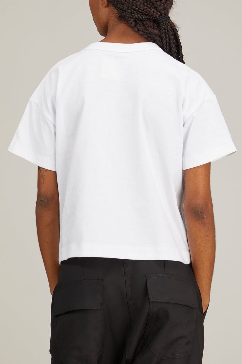 Cotton jersey T-shirt in off white