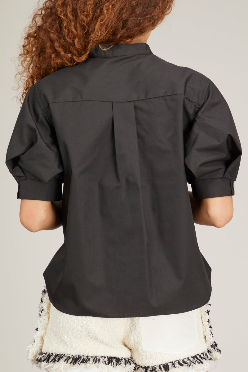 Sacai Cotton Poplin x Cotton Jersey T-Shirt in Black – Hampden 