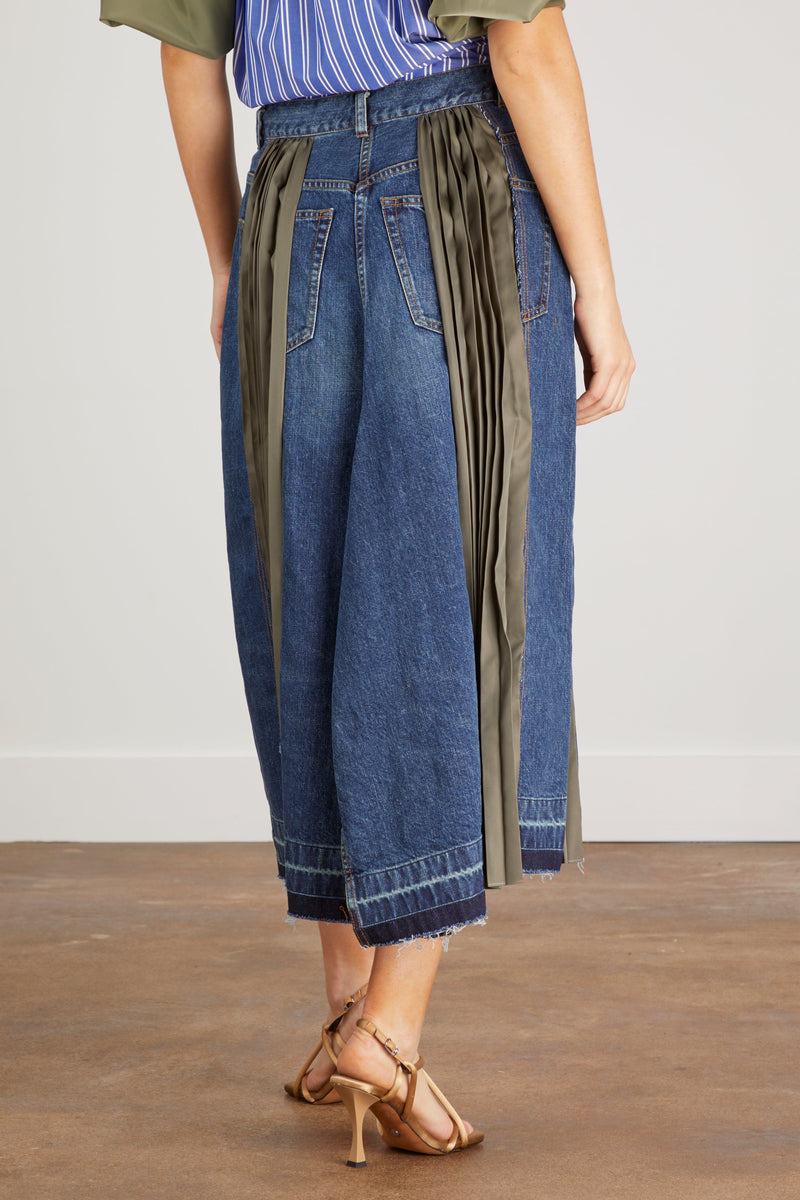 Sacai Denim Mix Skirt in Blue – Hampden Clothing